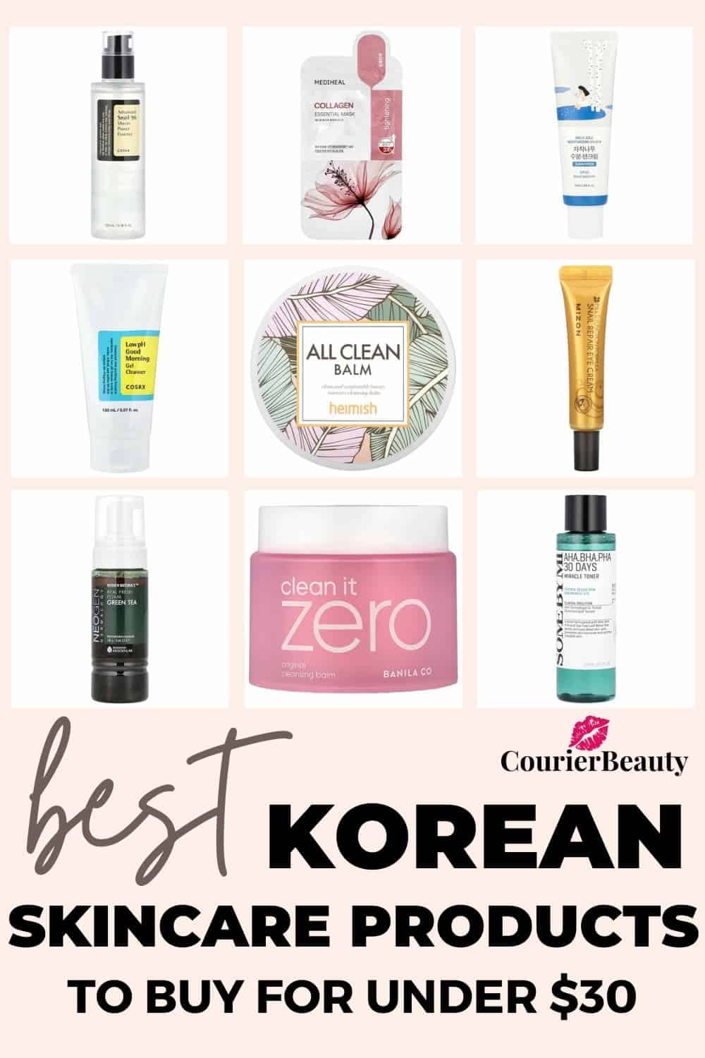 Pin featuring a curated collection of products representing the best Korean skincare brands.