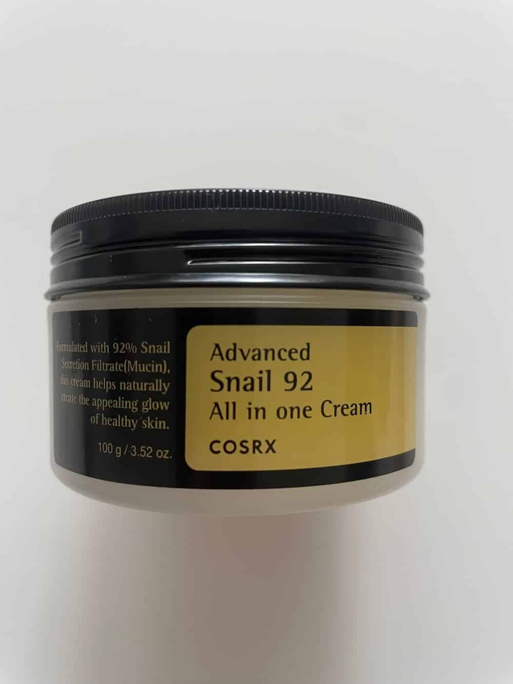 COSRX Snail Mucin 92% Face Moisturizer on a white background.
