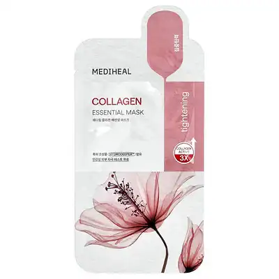 A pink Mediheal Collagen mask.