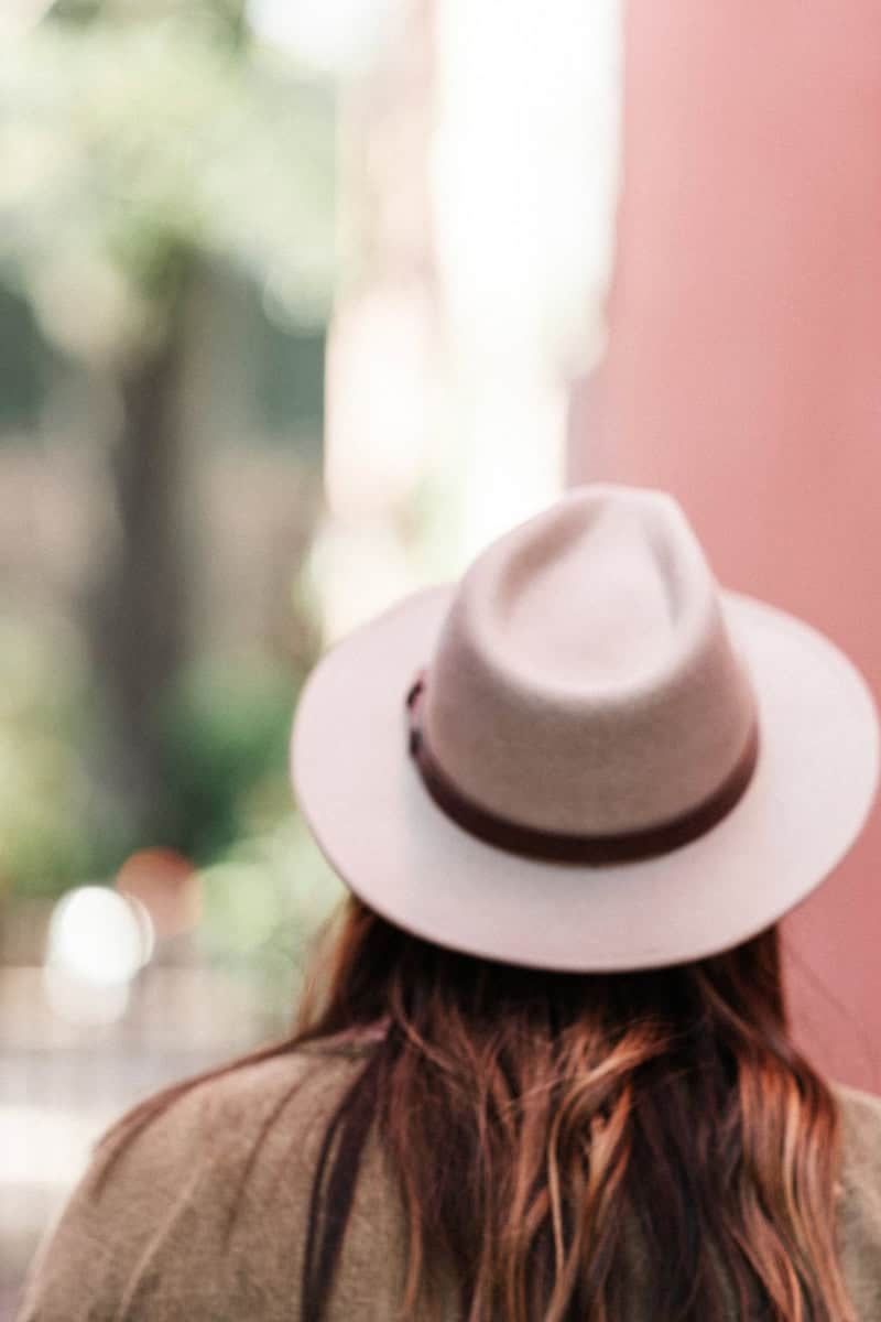 Woman walking through the city.